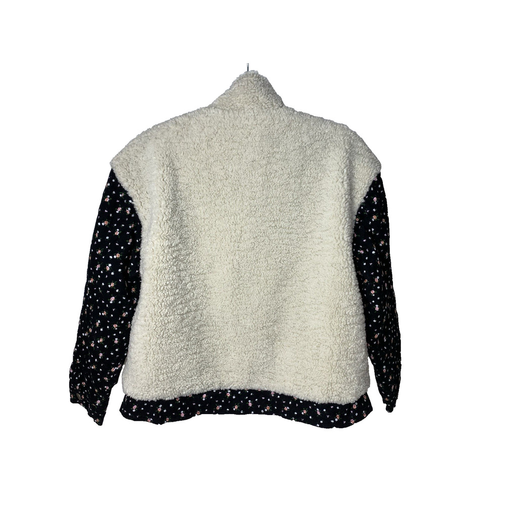 Driftwood Sweet Sherpa Jacket Women's Medium Zip Up Boho Patchwork Cottage - Picture 3 of 5